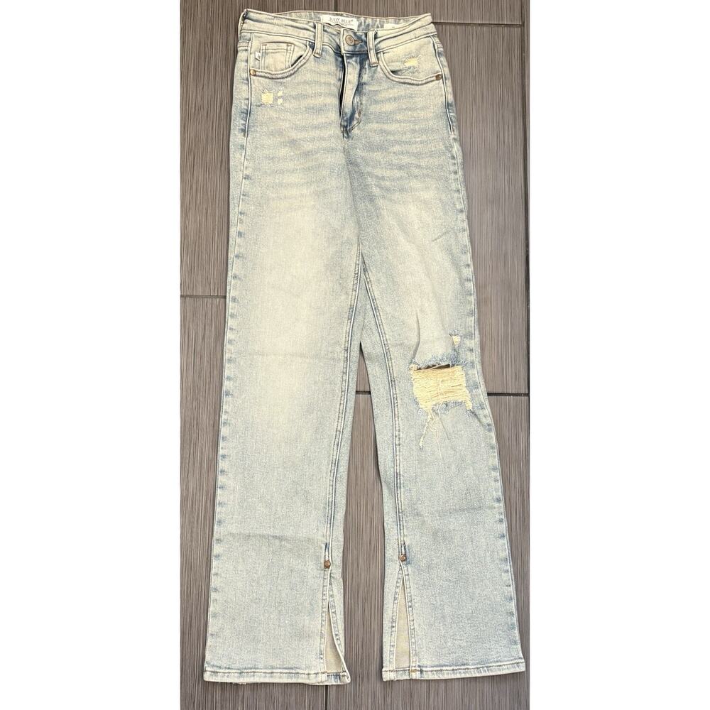 Judy Blue The Bees Knees Straight Fit Size 0/24 High Waisted Bottom Slit